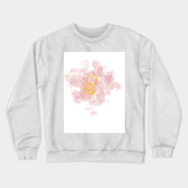 Geometric fox with watercolor splatters Crewneck Sweatshirt by Nerdiant